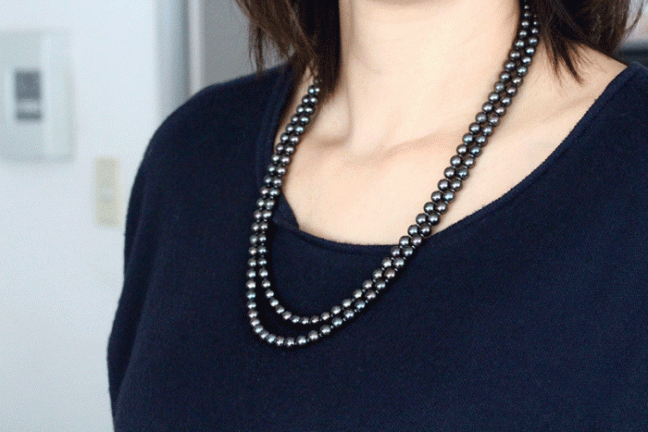 tahitian pearl long necklace
